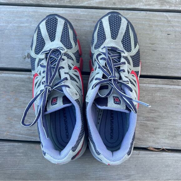 Y2K Nike Shox Red Gray Leather Running Shoes 313812-561 Women’s 8 - Picture 4 of 9